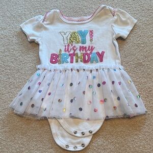 Colorful Birthday Baby Onesie with Tutu size 18 month